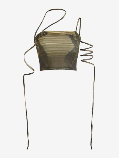 Abstract Printed Crop Tank Top