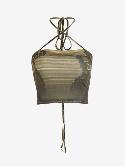 Abstract Printed Crop Tank Top