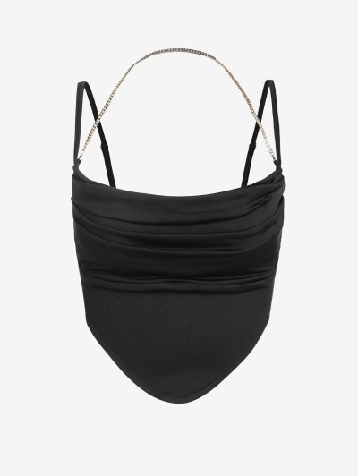 Chain Cowl Front Scarf Hem Camisole