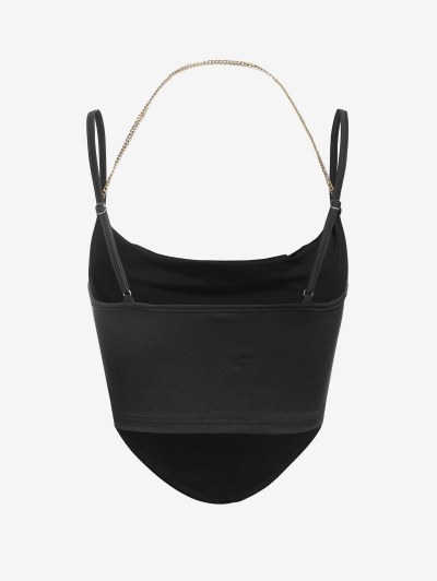 Chain Cowl Front Scarf Hem Camisole