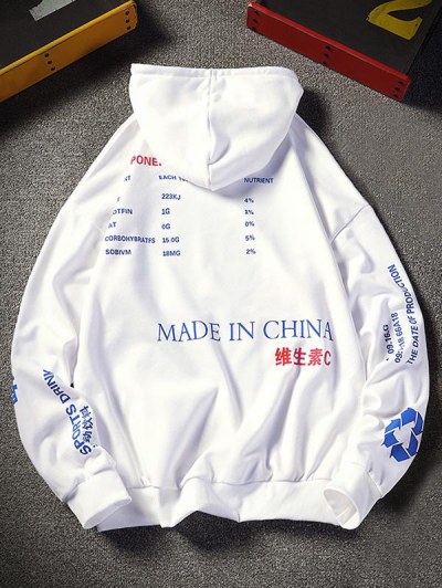 Chinese Lemonade Production Label Graphic Drop Shoulder Hoodie