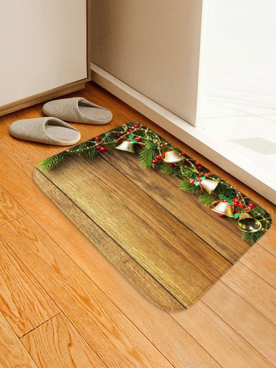 Christmas Jingle Bell And Board Print Non-slip Area Rug