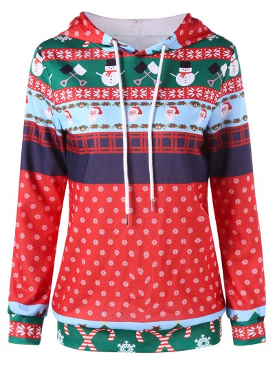 Christmas Print Pullover Hoodie