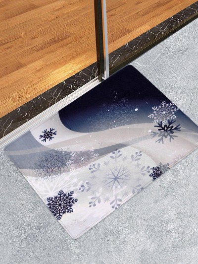 Christmas Snowflake Printed Fleece Floor Mat