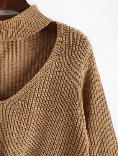 Chunky Knit Twisted Choker Sweater