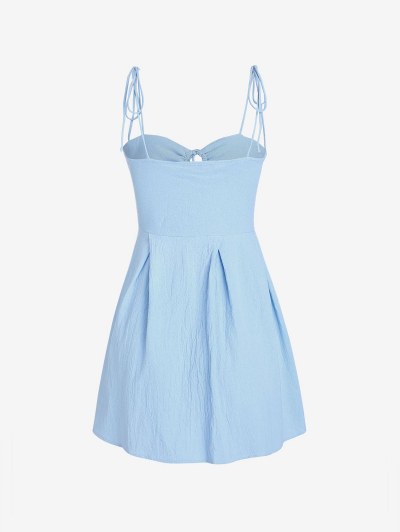 Cinch Tie Bust Pleated Mini Dress