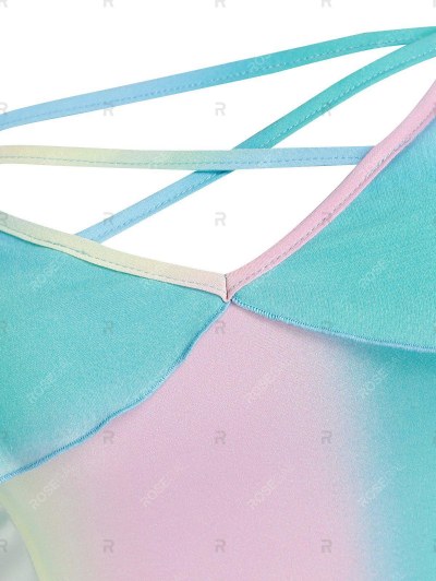 Cold Shoulder Colorful High Low Dress