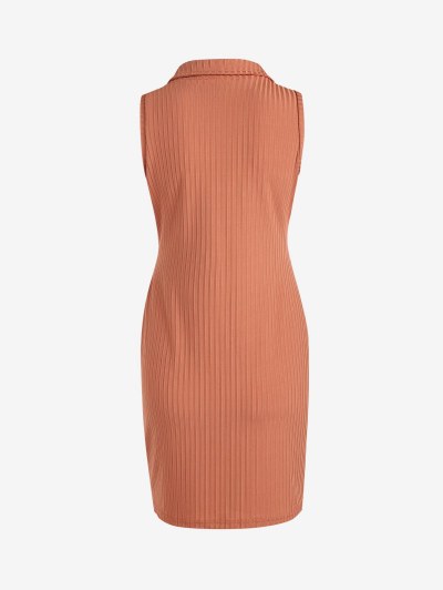 Collared Ribbed Mini Tank Dress