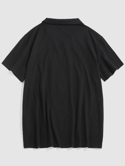 Colorblock Striped Quarter Zip Tee