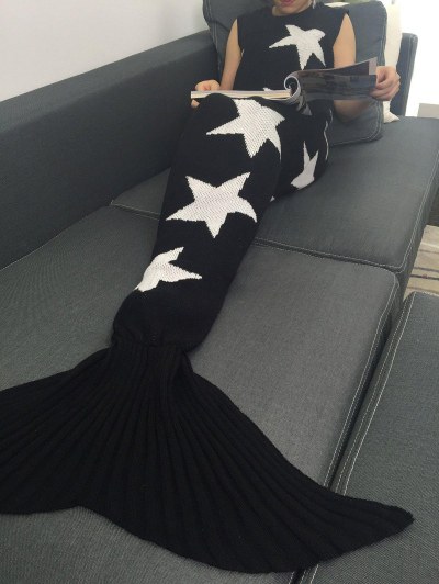 Comfortable Star Kintted Sofa Bed Wrap Mermaid Tail Blanket