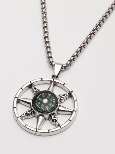 Compass Pendant Chain Necklace
