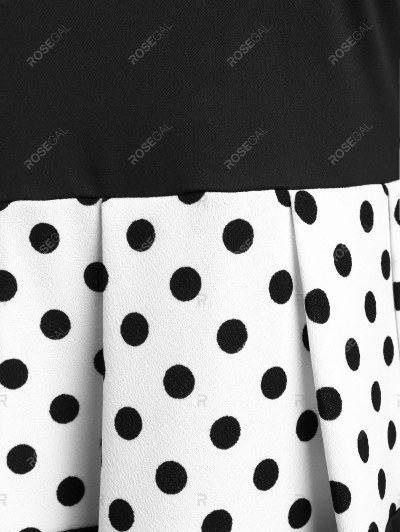 Contrast Dotted Back Cut Out Mini Dress