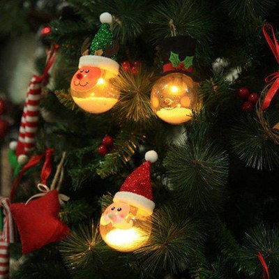 Creative Old Man Snowman Christmas Tree Decoration With Lights Glowing Bubble Particles Transparent Christmas Ball