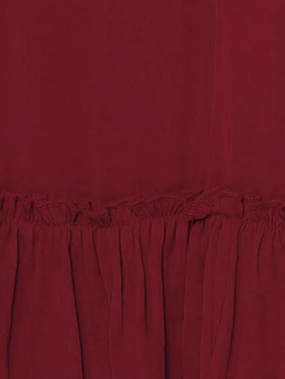 Criss Cross Belted Flounce Hem Dress