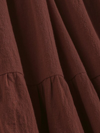 Cutout Tie Shoulder Tiered Dress