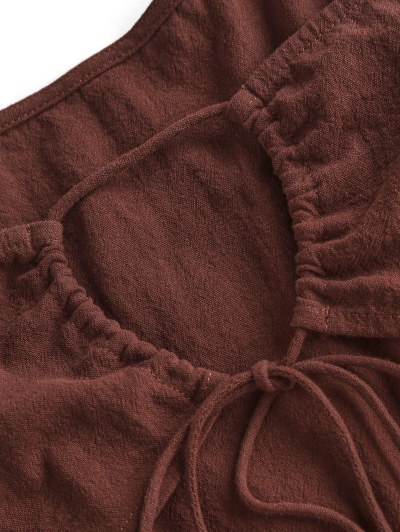 Cutout Tie Shoulder Tiered Dress