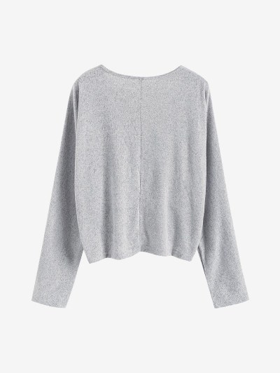 Dolman Sleeve Heathered Cinched Front Top