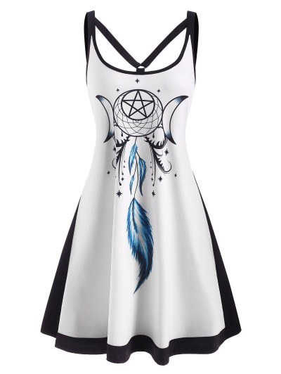 Dreamcatcher Print Strappy O Ring Tank Dress