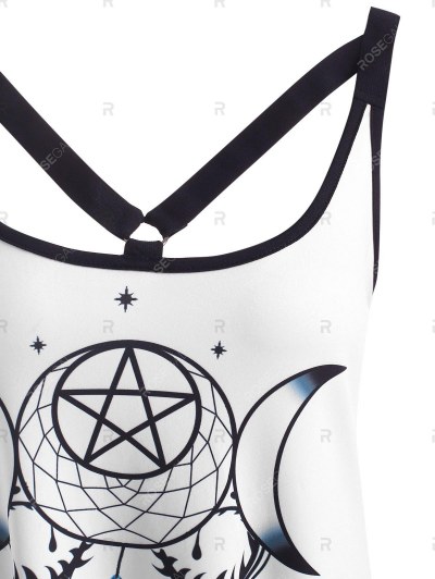 Dreamcatcher Print Strappy O Ring Tank Dress