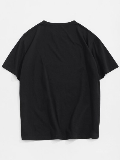 Drip Skull Ice Cream Letter Print Short Sleeve T-shirt