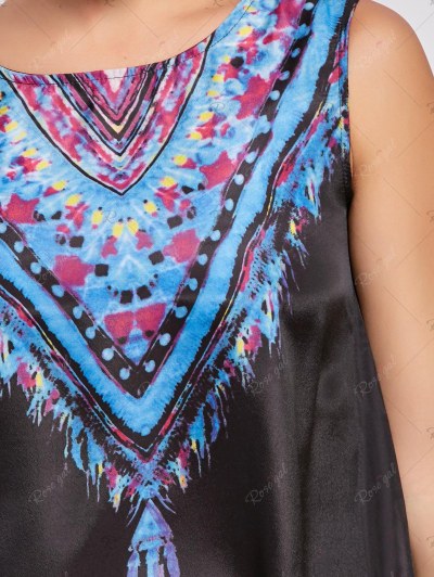 Ethnic Style Scoop Neck Sleeveless Printed Women's Dress