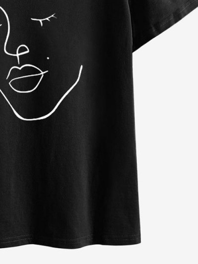 Face Sketch Graphic Short Sleeve T Shirt