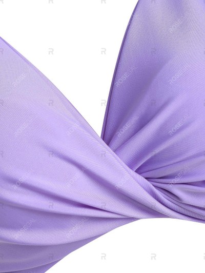 Feather Print Twisted High Waisted Tankini Swimwear