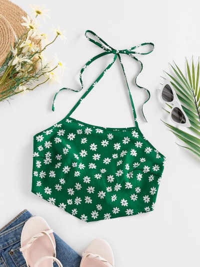Floral Bowknot Halter Napkin Top