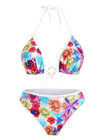 Floral Print Halter Bikini