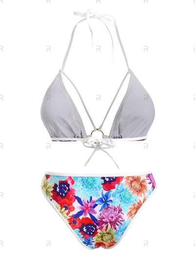 Floral Print Halter Bikini