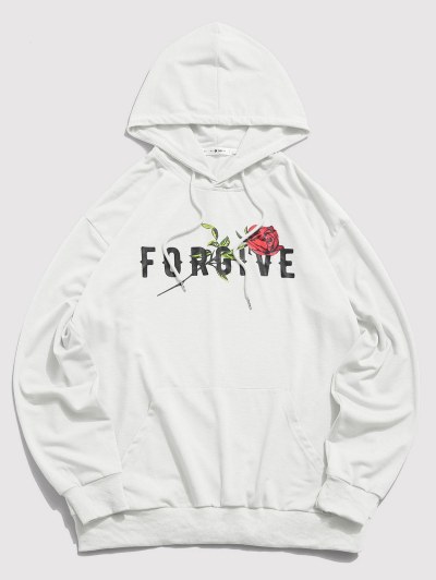 Forgive Rose Pattern Hoodie