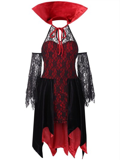 Halloween Vampire Costume Lace Dress