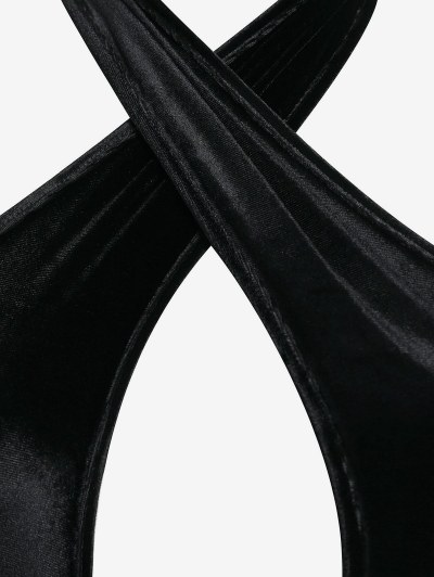 Halter Cut Out Cinched Slit Slinky Dress