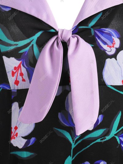 Halter Flower Print Tied Dress