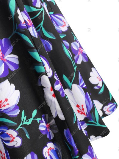 Halter Flower Print Tied Dress