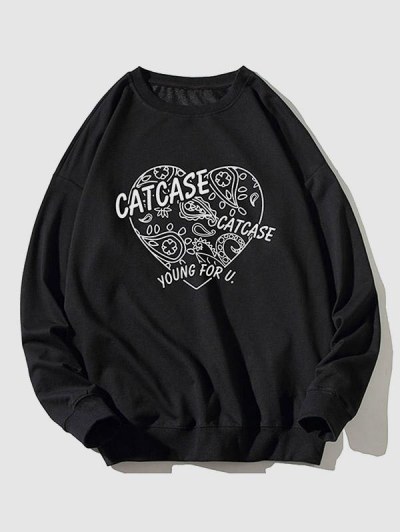 Heart Letter Graphic Sweatshirt