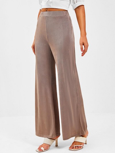 High Waisted Jersey Wide Leg Pants