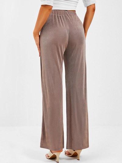 High Waisted Jersey Wide Leg Pants