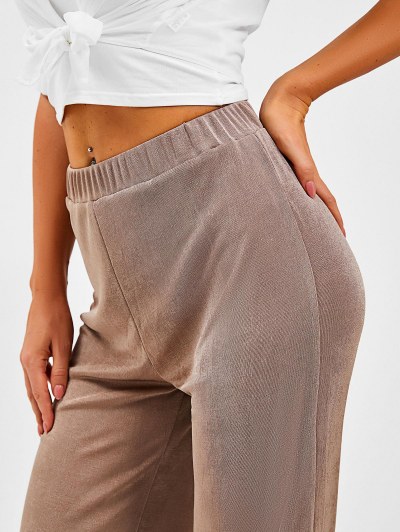High Waisted Jersey Wide Leg Pants