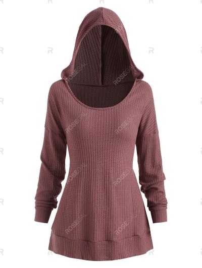 Hooded Drop Shoulder Casual Knitwear