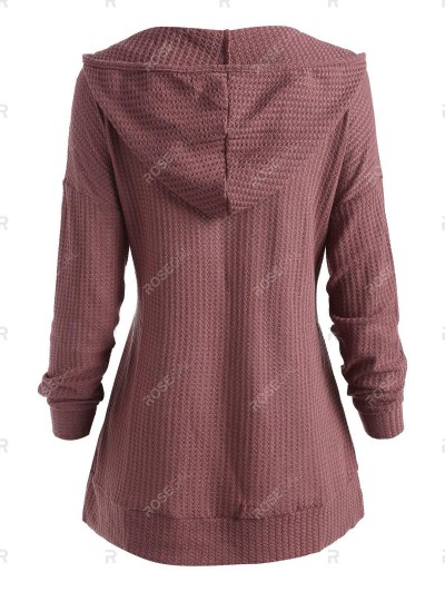 Hooded Drop Shoulder Casual Knitwear