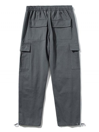 Hook And Loop Detail Applique Cargo Techwear Pants