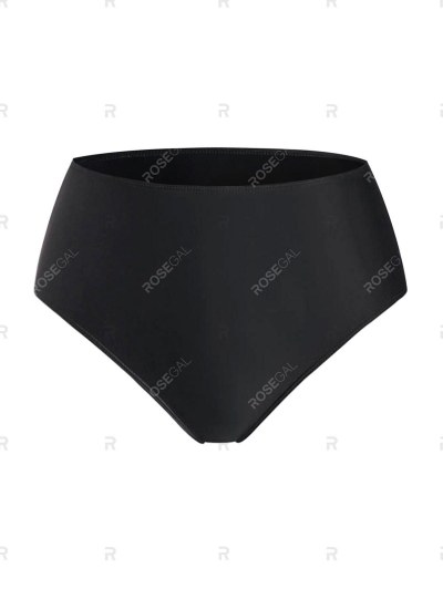 Lattice Tulip-front Lace Panel Tankini Swimwear