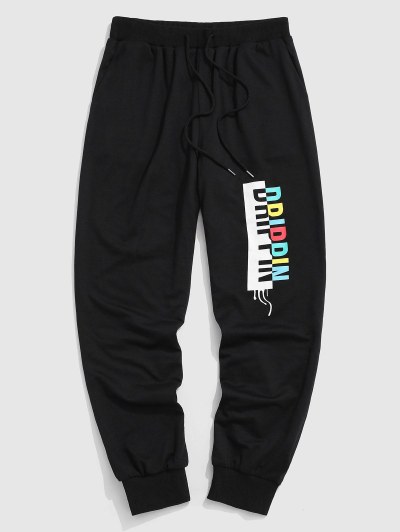 Letter Graphic Print Jogger Sweatpants