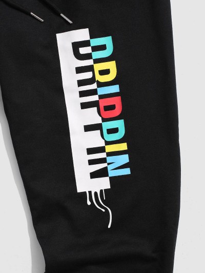 Letter Graphic Print Jogger Sweatpants