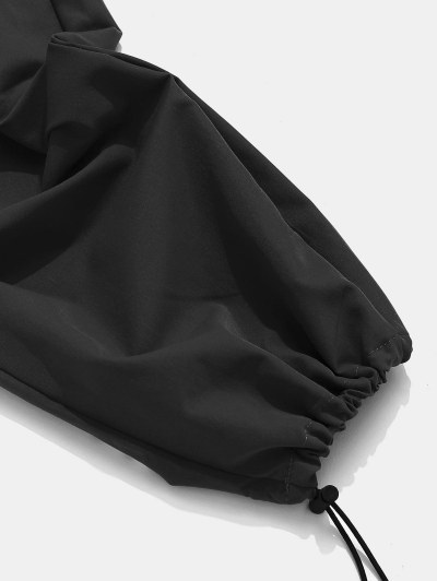 Letter Print Toggle Loose Techwear Pants