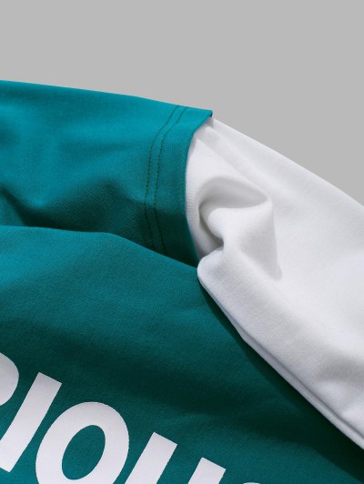 Letters Print Doctor Sleeve Sweatshirt