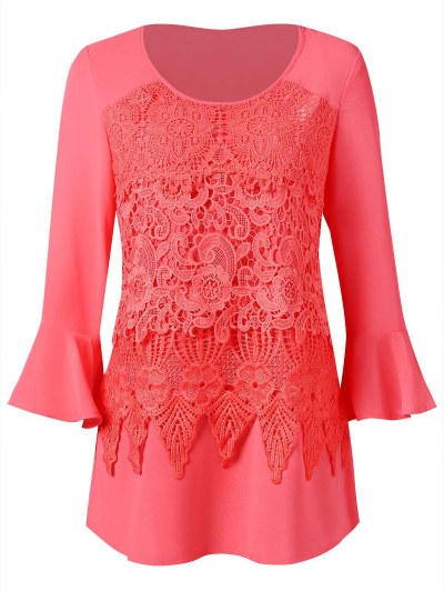 Long Sleeve Lace Panel Top