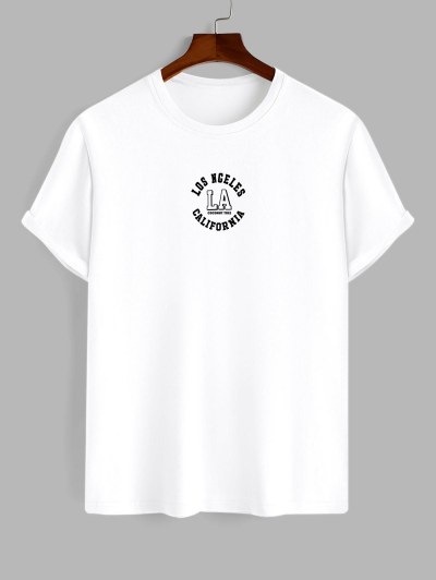 Los Angeles And California Letter Printed T-shirt