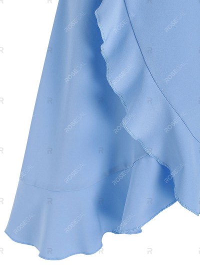 Low Cut Ruffle High Low Dress